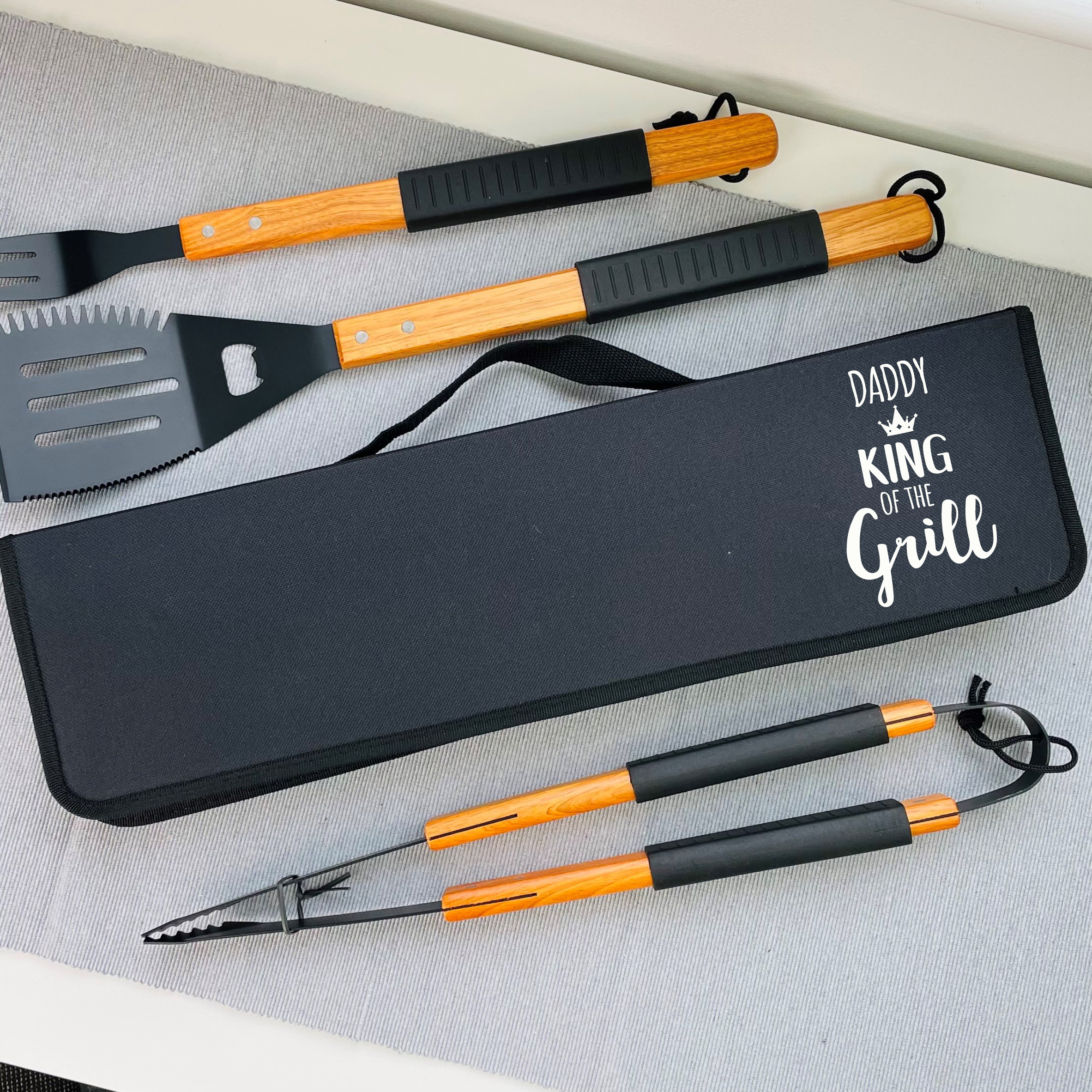 Personalised King Of The Grill Barbecue Tool Set