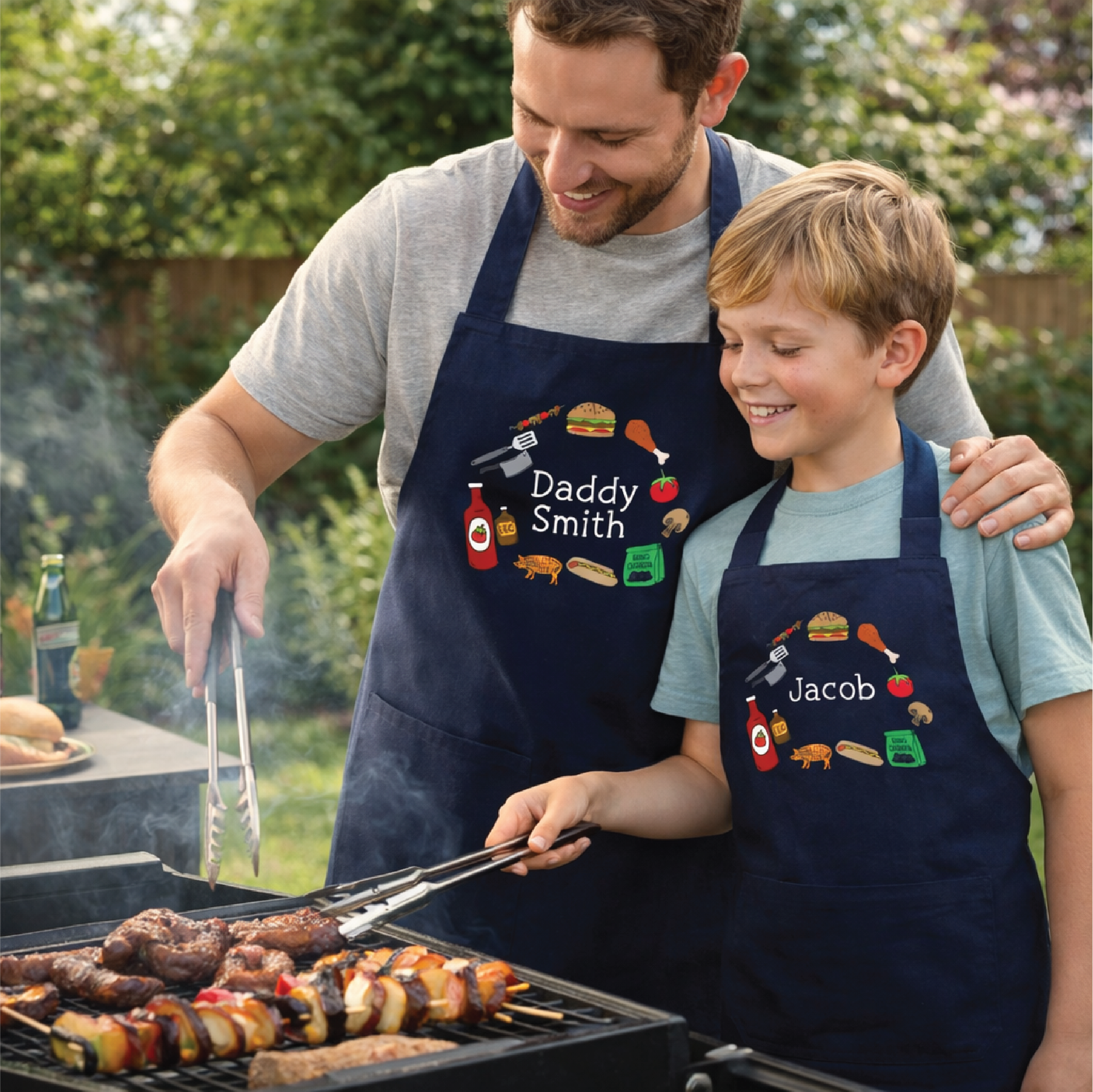 Personalised Matching Daddy And Me Barbecue Aprons