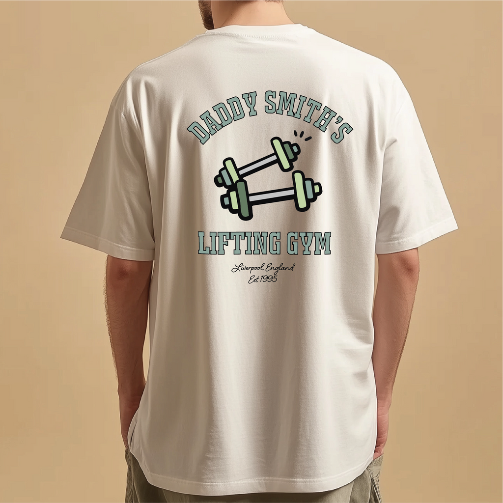 Personalised Daddy Weight Lifting Graphic Gym T Shirt