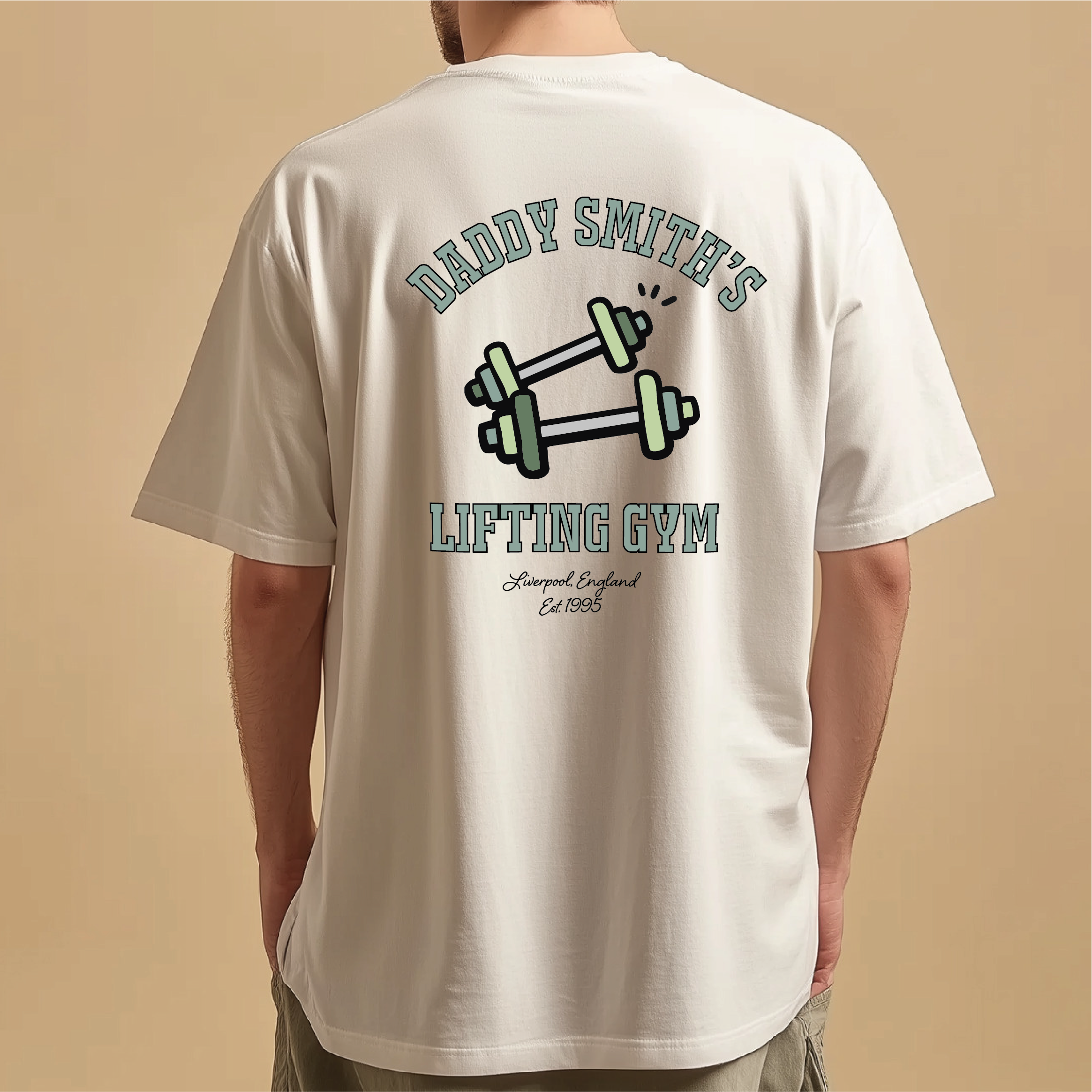 Personalised Daddy Weight Lifting Graphic Gym T Shirt