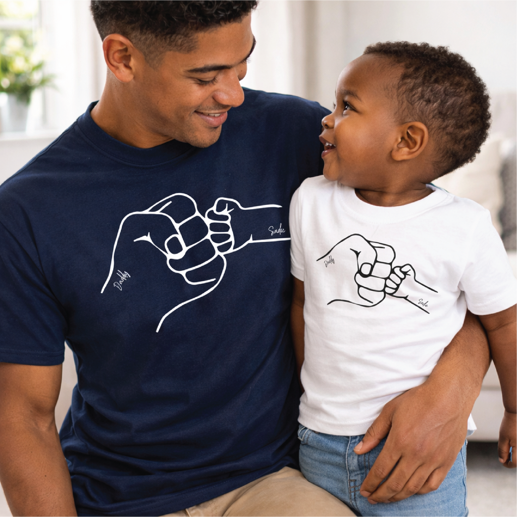 Personalised Daddy And Me Fist Bump T Shirts