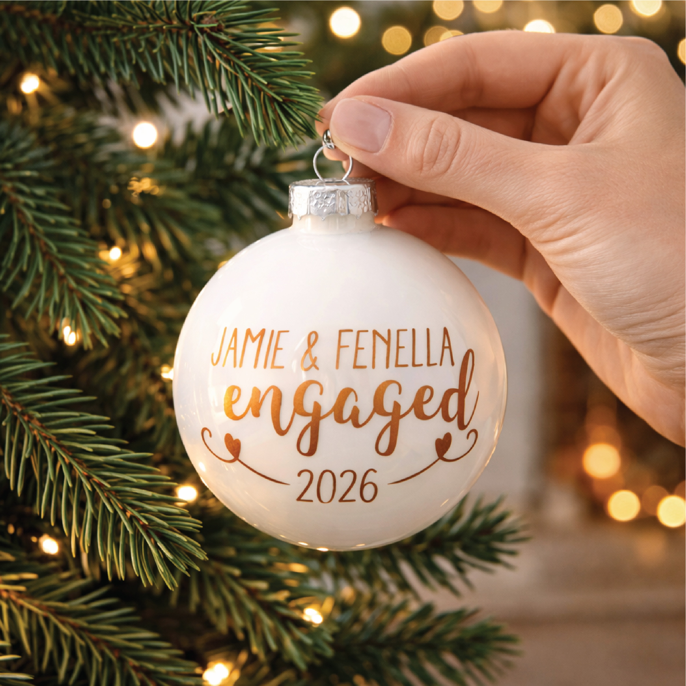 Personalised Copper Engagement Bauble