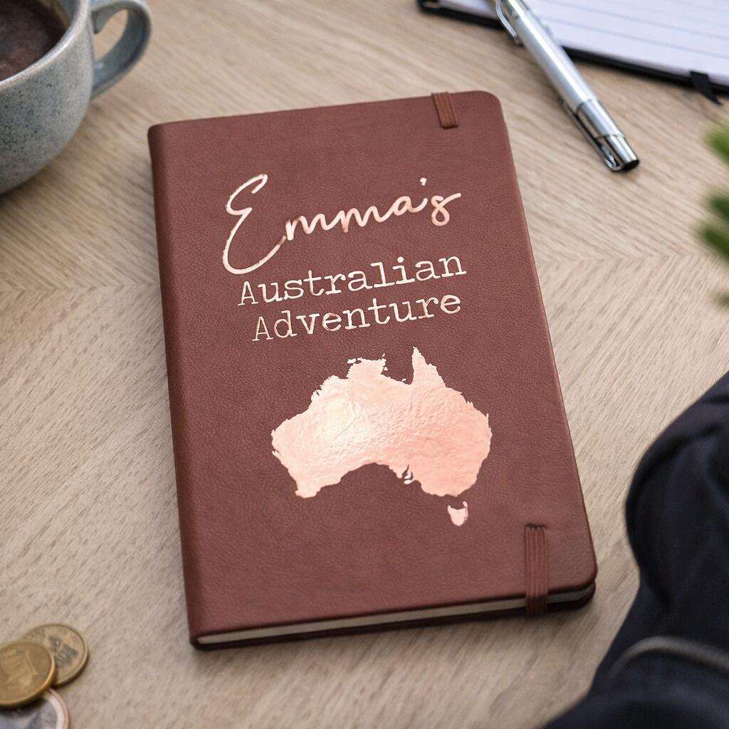Personalised Faux Leather Country Map Travel Journal