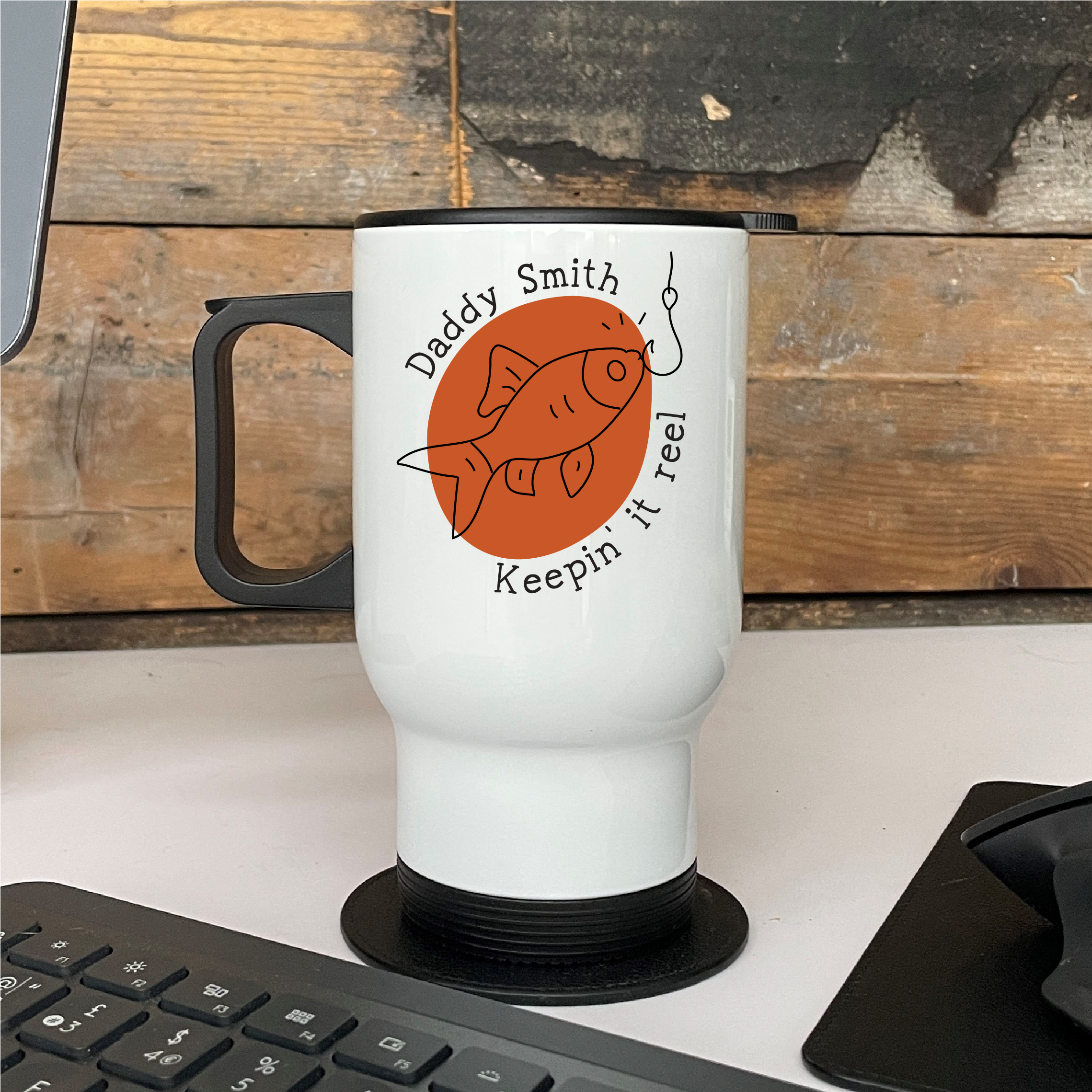 Personalised Fishing Dad Travel Mug