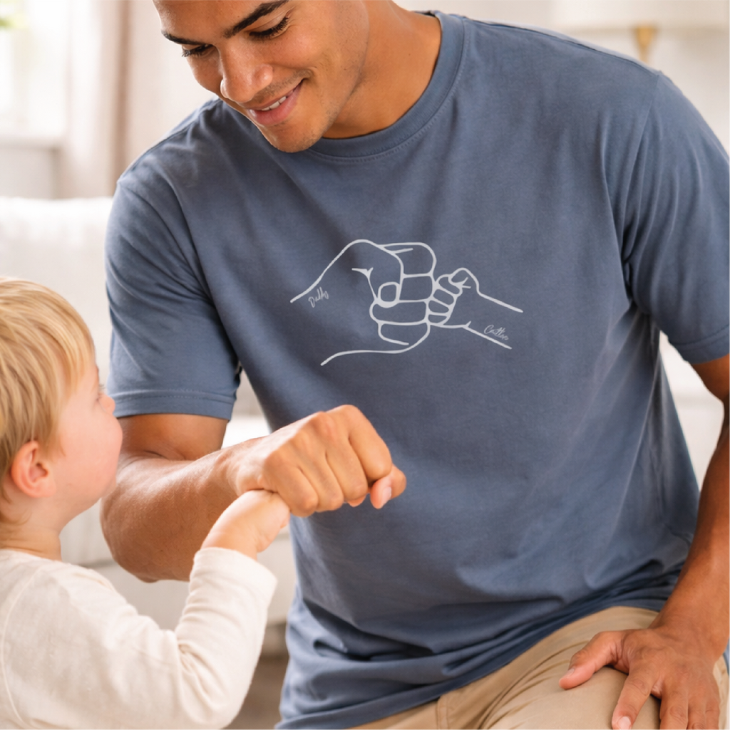 Personalised Daddy And Child Fist Bump T Shirt