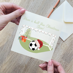 Personalised Football Goal Christmas Card