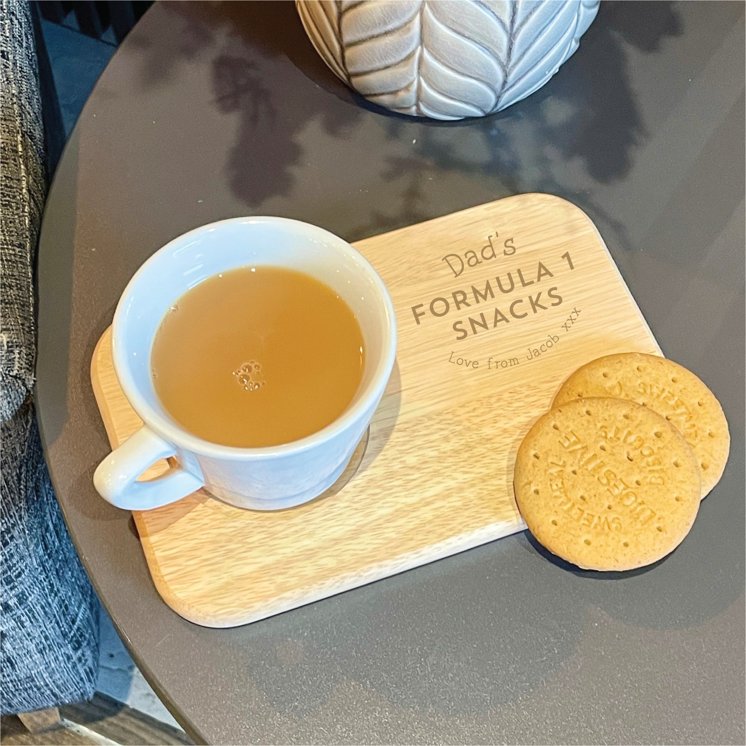 Personalised Formula One Tea And Biscuit Board