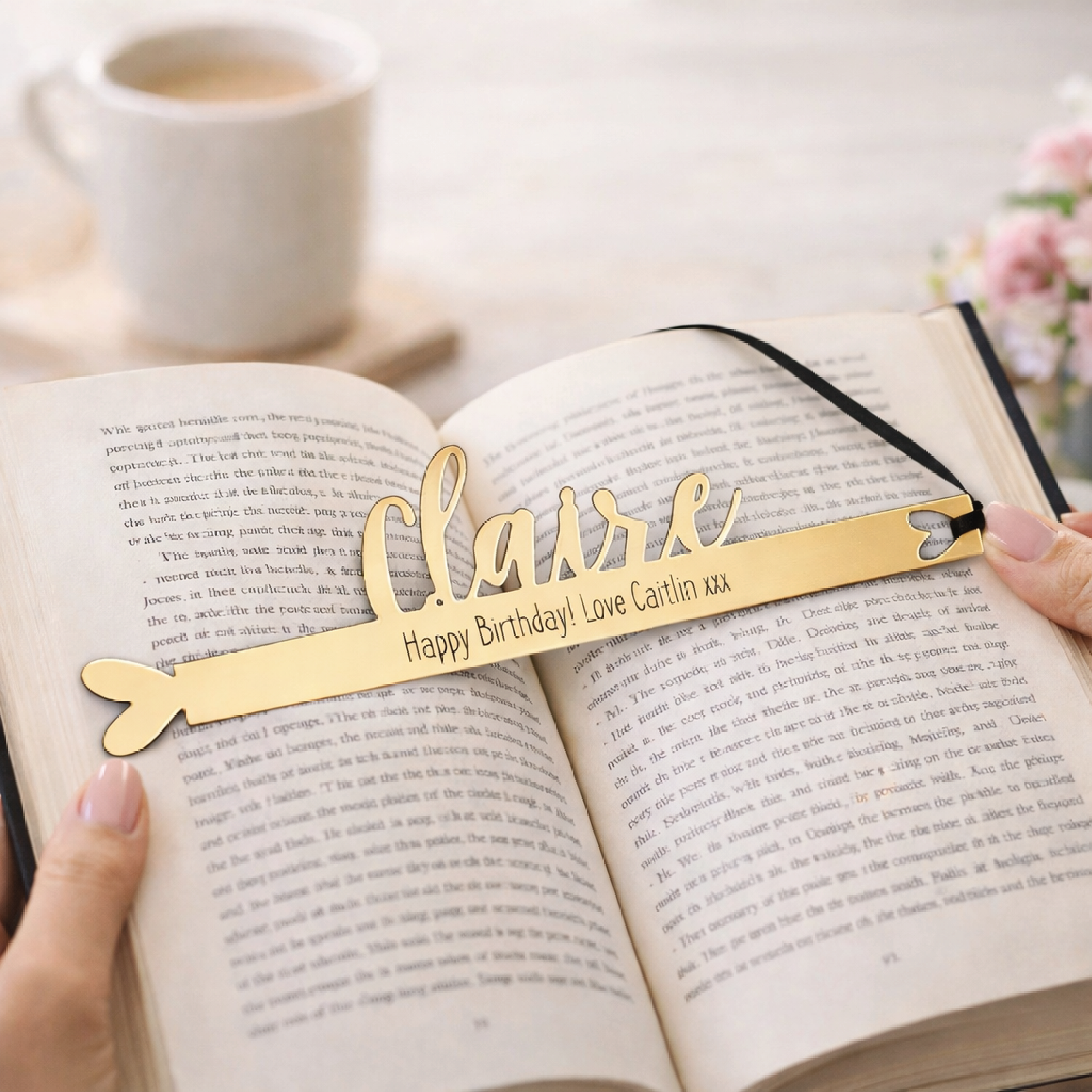Cutout Heart Personalised Bookmark