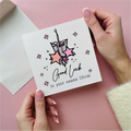 Pink Hanging Stars Good Luck In Your Exams Card
