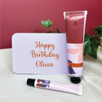 Personalised Hand And Lip Care Gift Set In A Tin