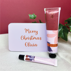 Personalised Hand And Lip Care Gift Set In A Tin