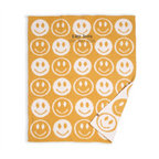 Personalised Yellow Happy Face Baby Blanket