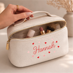Personalised Heart Open Flat Washbag