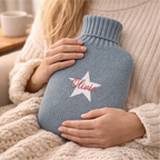 Knitted Star Personalised Hot Water Bottle