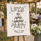 Personalised Champagne Tower Party Welcome Sign