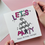 Let's Party Personalised Birthday Card With Champagne Tower