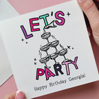 Let's Party Personalised Birthday Card With Champagne Tower