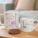 Personalised Mum And Me Matching Giraffe Mugs