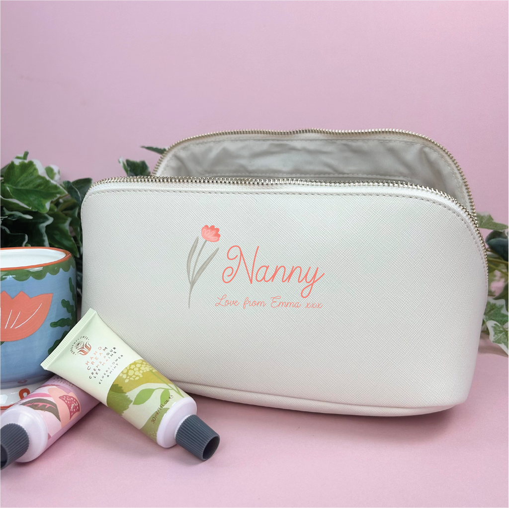 Personalised Open Flat Nanny Washbag