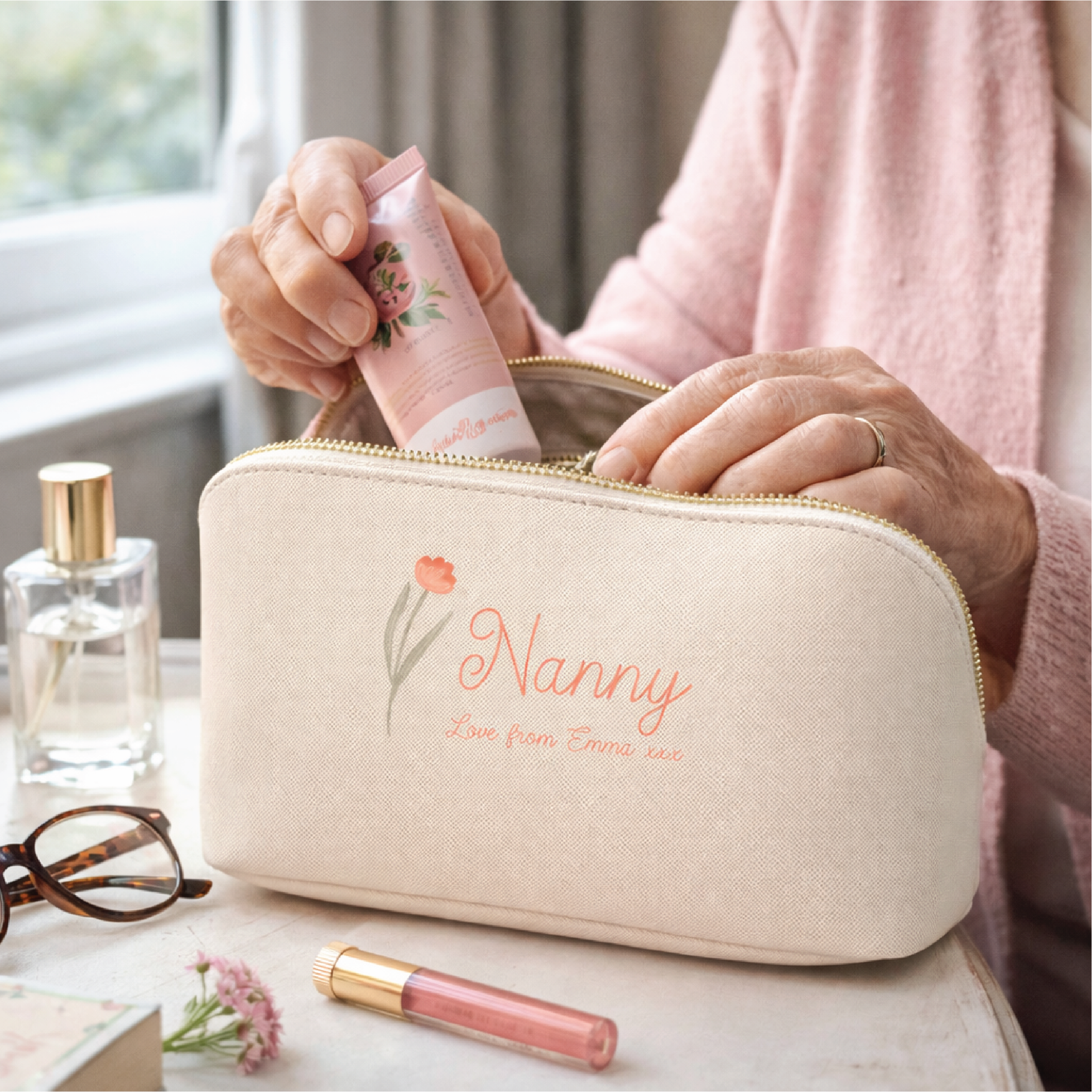 Personalised Open Flat Nanny Washbag