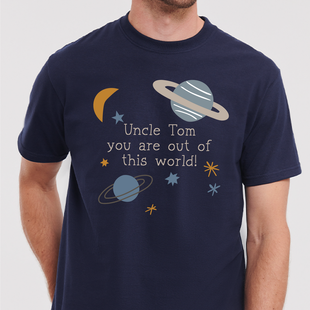 Personalised Planets And Stars Out Of This World Uncle T Shirt