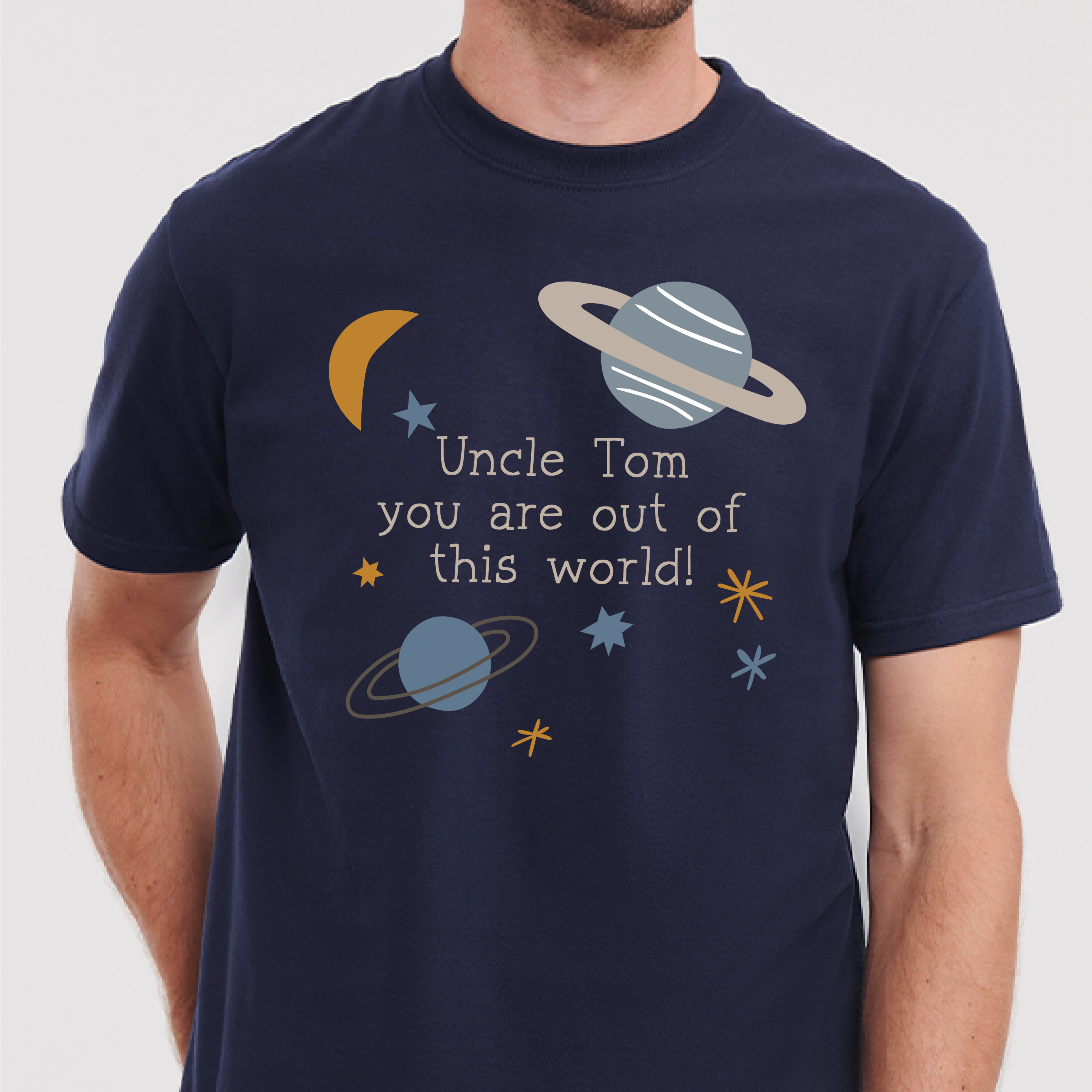 Personalised Planets And Stars Out Of This World Uncle T Shirt