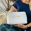 Faux Leather Personalised Name Washbag
