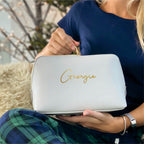 Faux Leather Personalised Name Washbag