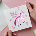 Personalised Unicorn Birthday Age Card