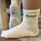 Personalised Pilates Socks With Script Name