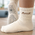 Personalised Pilates Socks With Script Name