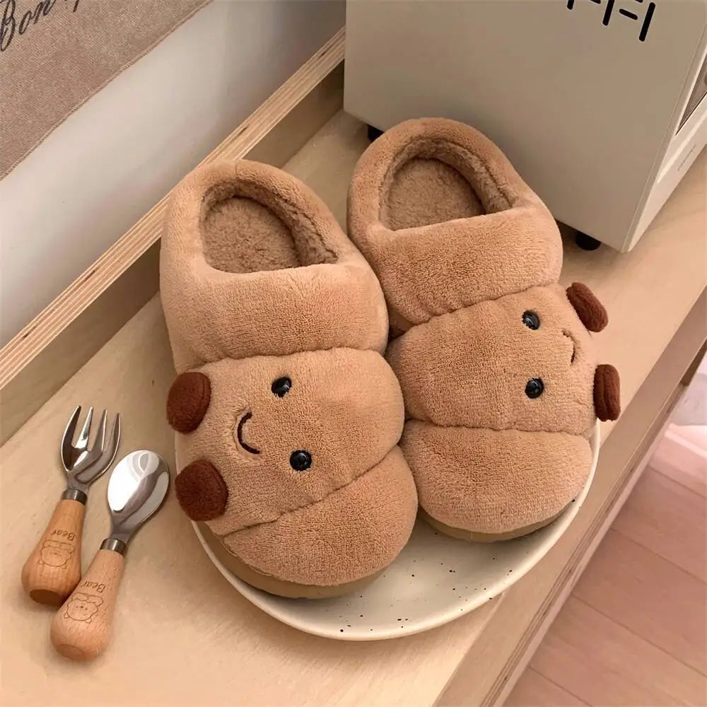 Super Cute Croissant Face Slippers