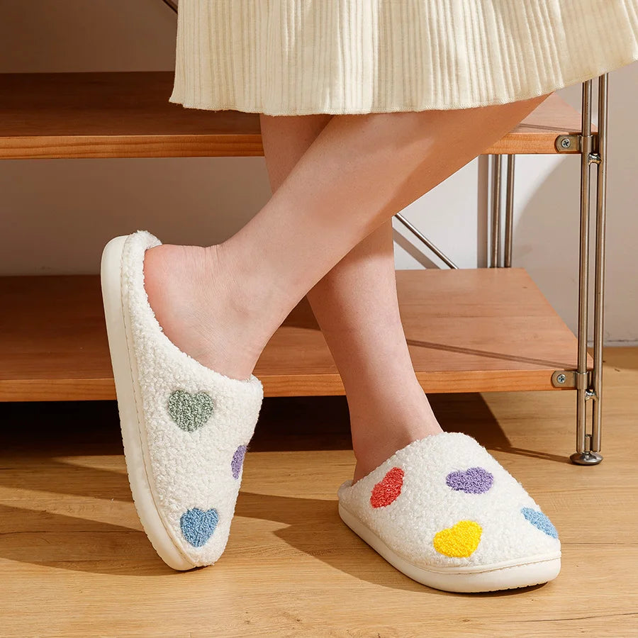 Multi Coloured Heart Slippers