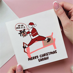 Santa Reformer Pilates Ho Ho Hold Christmas Card