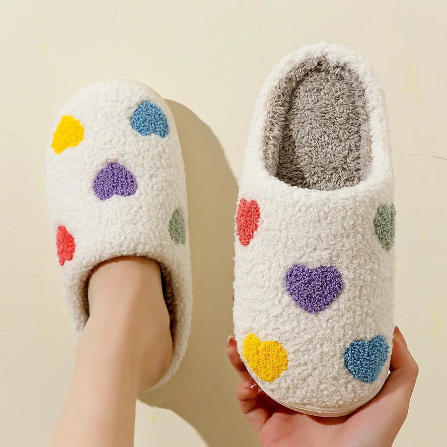 Multi Coloured Heart Slippers