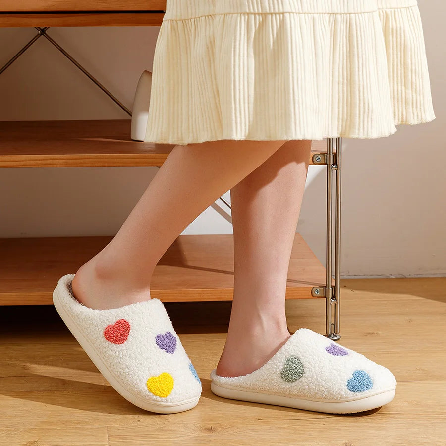 Multi Coloured Heart Slippers