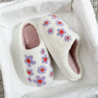 Purple And Orange Flower Slippers