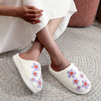 Purple And Orange Flower Slippers