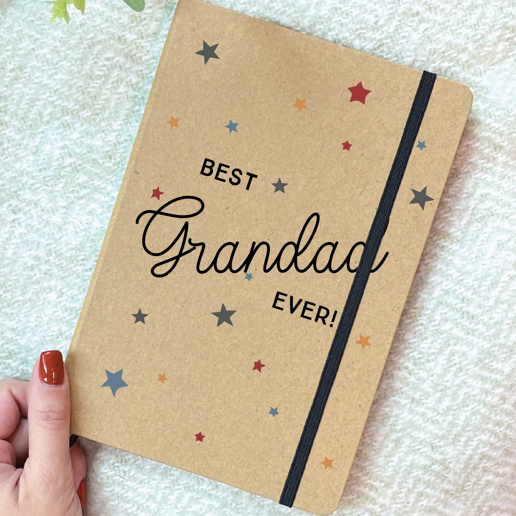 Personalised Stars Best Grandad Ever Notebook