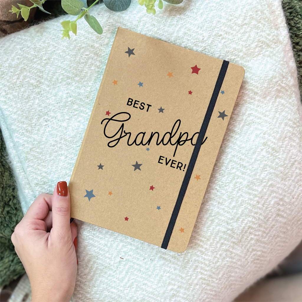 Personalised Stars Best Grandpa Ever Notebook