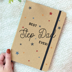 Personalised Stars Best Step Dad Ever Notebook