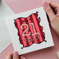 Stripe 21st Birthday Card