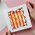 Stripe 50th Birthday Card