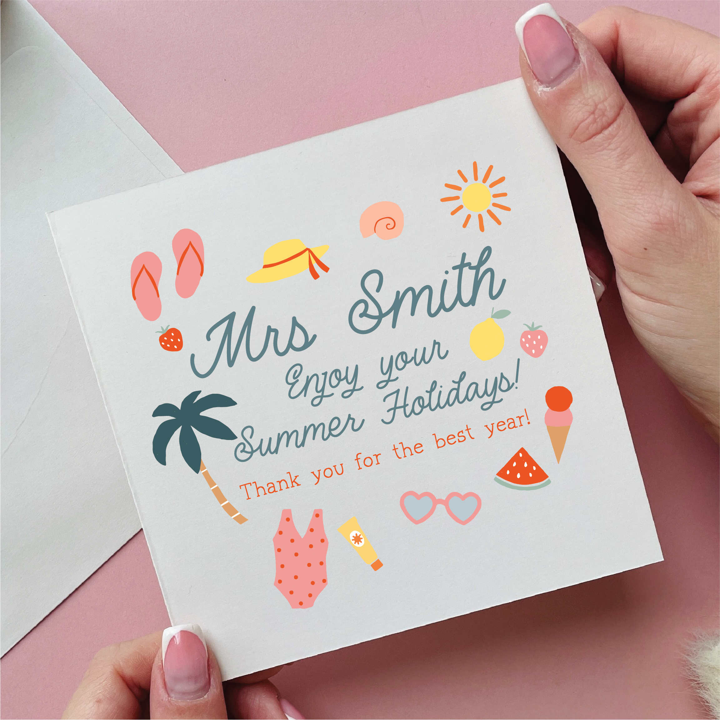 Summer Holidays Teacher Thank You Card