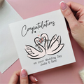 Swan Congratulations on your wedding card
