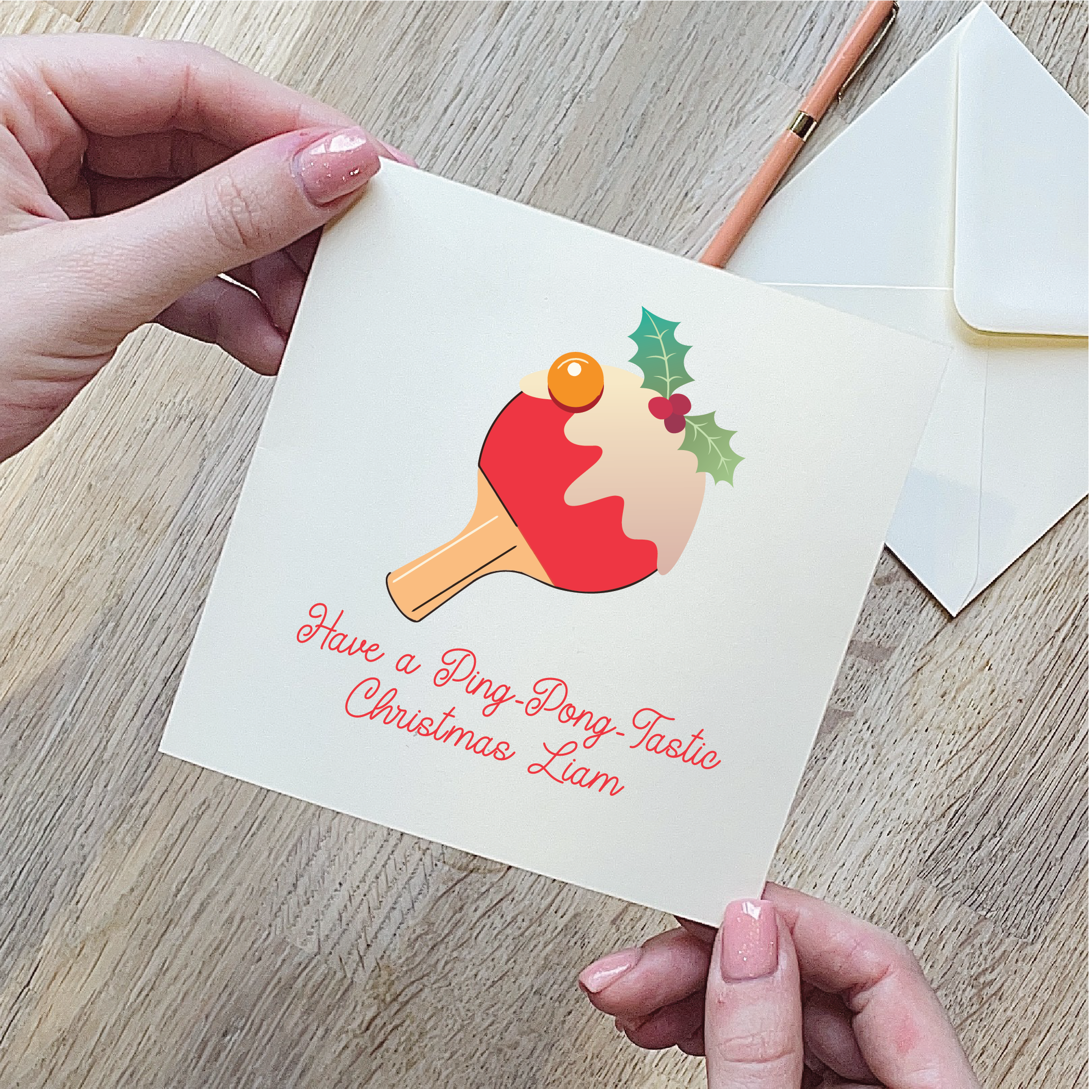 Table Tennis Christmas Card