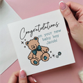 Teddy Bear New Baby Boy Card