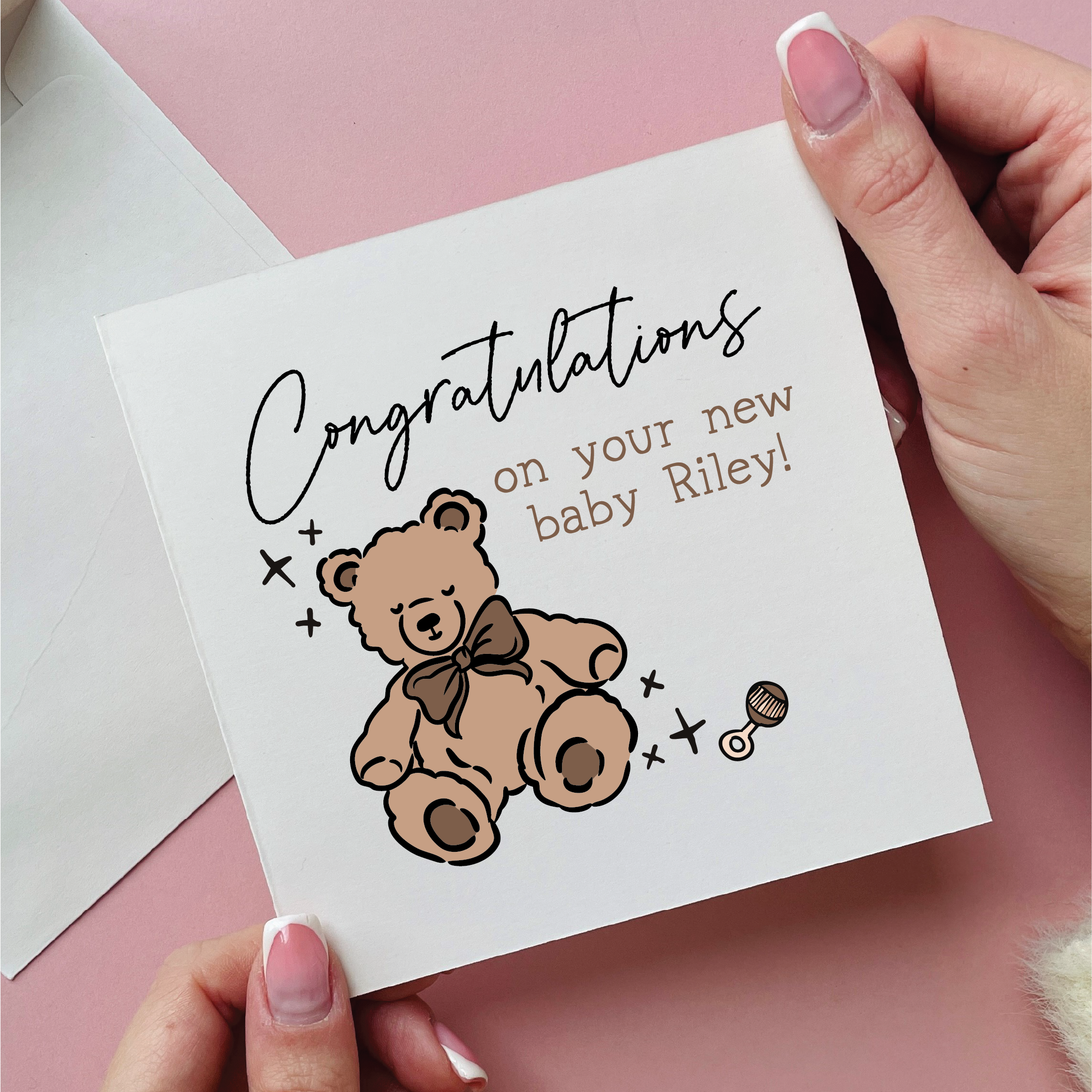 Teddy Bear New Baby Gender Neutral Card