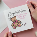 Teddy Bear New Baby Girl Card
