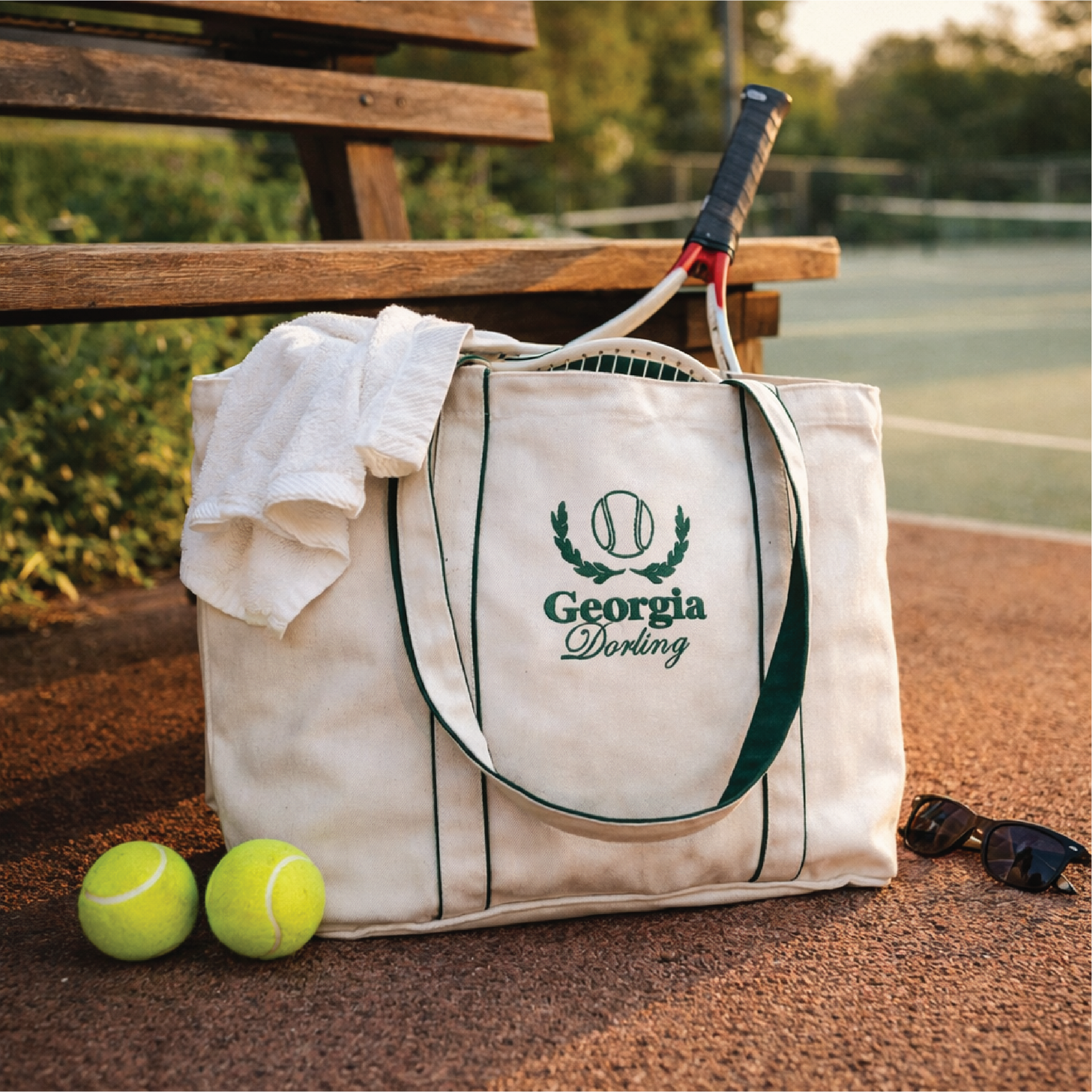 Personalised Laurel Leaf Courtside Tote Bag